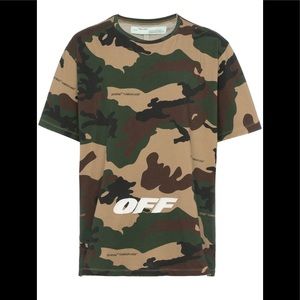 SOLD Off-White camouflage t shirt with text